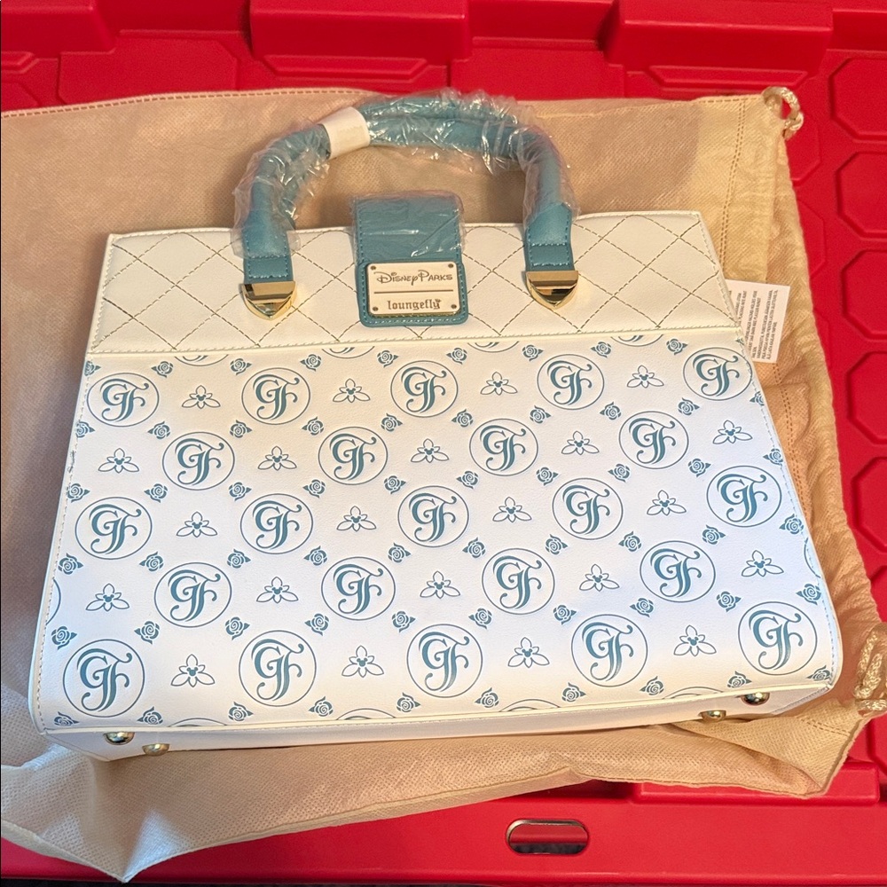 Loungefly White & Light Blue Quilted Patterned Satchel Grand Floridian